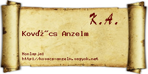 Kovács Anzelm névjegykártya