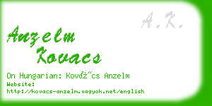 anzelm kovacs business card